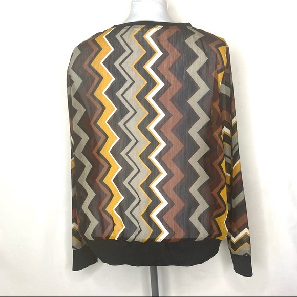 Missoni Target‎ Zig Zag Top Blouse Sheer XL - Picture 4 of 11